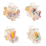 Clame Păr, Unicorn, Set 4 Bucăți, Multicolor, Dimensiuni 2x2.5cm, Oem