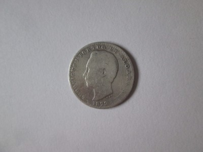Portugalia 100 Reis 1879 argint 916 regele Luiz I foto