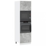 Dulap de cuptor cu microunde &ldquo;Lyon&rdquo;, gri beton, 60x57x207 cm