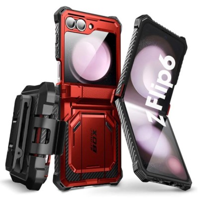 Husa pentru Samsung Galaxy Z Flip6 + Folie - I-Blason Armorbox - Ruddy foto