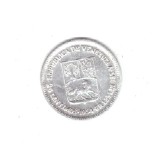 Moneda Venezuela 25 centimos 1954, stare buna, curata, America Centrala si de Sud, Argint