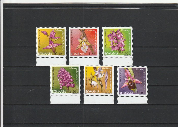 ROMANIA 2007 LP 1758 ORHIDEE SALBATICE SERIE MNH NESTAMPILATA