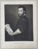 PORTRAT EINES BILDHAUERS ( PORTRETUL UNUI SCULPTOR ) , GRAVURA de GIOVANNI BATTISTA MORONI si J. LINDER , SEC. XIX