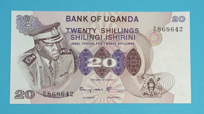 Uganda 20 Shillings 1973 &amp;#039;Idi Amin&amp;#039; UNC serie: B/51 868642 foto