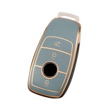 Husa de protectie premium pentru cheie auto, Elegance Luxury Cover Key, GRI, compatibila cu Mercedes Benz A C E S G Class W177 W205 W213 X167 W222 CLA, MyStyle