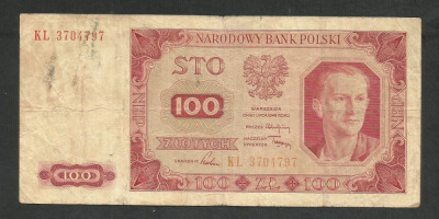 POLONIA 100 ZLOTI ZLOTYCH 1948 [1] P-139 , seria KL foto