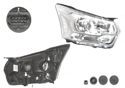 Far Ford Transit, 01.2014-05.2016, fata, Dreapta, cu daytime running light; H15+H7+PY21W+W5W; electric; silver, BestAutoVest foto