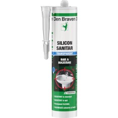 Silicon Sanitar Den Braven 280ml Transparent &ndash; Etanșare Profesională pentru Baie și Bucătărie