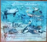 REP-TOGO-''ECOSISTEMUL -MARIN in AFRICA'' -Pesti si animale marine- set:2Colite-MNH-Nestamp.-Vezi-Scan