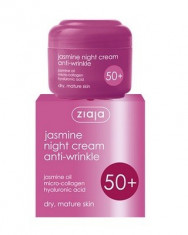 Crema de fata antirid de noapte 50+ (SPF6) cu ulei de iasomie, colagen si acid hialuronic ziaja 50 ml foto