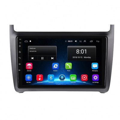 Navigatie Auto Multimedia cu GPS VW Polo (2009 - 2017), 4 GB RAM + 64 GB ROM, Slot Sim 4G pentru Internet, Carplay, Android, Aplicatii, USB, Wi-Fi, Bl foto