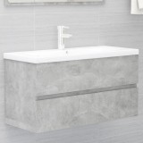 Dulap Chiuveta Baie Gossi Gri Beton 90x38.5x45 cm Lemn compozit, Sertar Depozitare