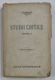 STUDII CRITICE , VOLUMUL II de I. GHEREA (C. DOBROGEANU ) , 1923