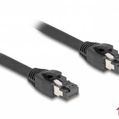 Cablu de retea RJ45 Cat. 8.1 S/FTP LSOH 1m Negru, Delock 80233
