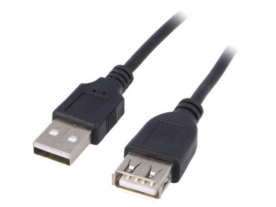 Cablu USB 2.0 A-A Negru 3m foto