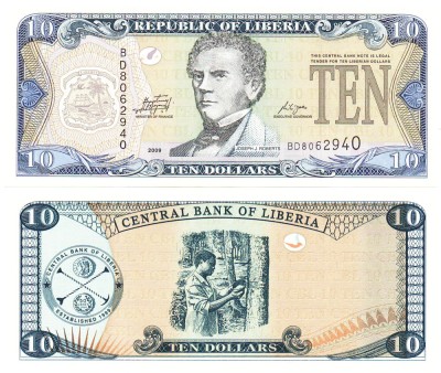 Liberia 10 Dolari 2009 P-27 UNC foto