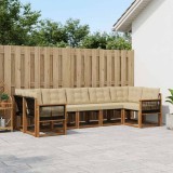 Cumpara ieftin Set de canapele de exterior 7 buc. 7-Locuri Natural si Bej