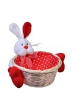 Coș decorativ de Paște cu iepuraș, 22 cm