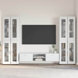 Cumpara ieftin Set comoda TV FLORIN 3 buc. 150 x 39 x 30 cm Alb Lemn prelucrat