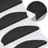 vidaXL Covorașe de scări autoadezive, 10 buc., negru, 65x22,5x3,5 cm 355255