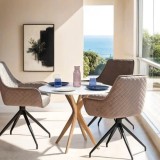 Cumpara ieftin Scaun living si bucatarie BUC 0223, baza metalica, tapiterie catifea, rotativ, 100 kg