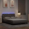 VidaXL Cadru de pat cu LED fără saltea Taupe 140x190 cm Material