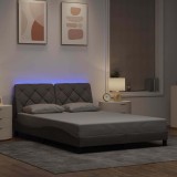 VidaXL Cadru de pat cu LED fără saltea Taupe 140x190 cm Material