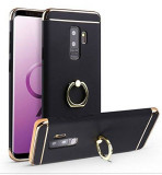 Husa de protectie pentru Samsung Galaxy S8+ Luxury Black Plated cu Inel de sustinere, MyStyle