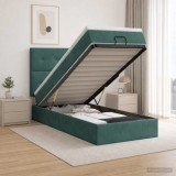 Cumpara ieftin Pat ottoman cu saltea Verde inchis 80 x 200 cm Catifea