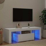 Comodă TV cu lumini LED, alb, 120x35x40 cm