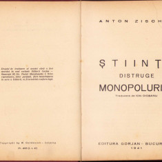 HST C837 Știința distruge monopolurile 1941 Anton Zischka