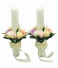 Set Lumanari nunta botez, 40 cm, multicolor, trandafiri din sapun, Eventissimi&reg;