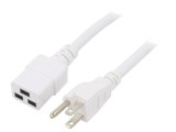 Cablu Alimentare Alb 1.8m IEC C19 la NEMA 5-15 3x14AWG