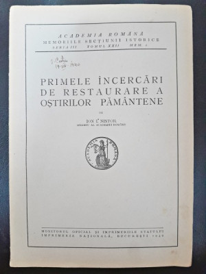 Primele incercari de restaurare a ostirilor pamantene - Ion. I. Nistor foto