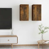 Comode TV, 2 buc., stejar fumuriu, 30,5x30x60 cm lemn prelucrat