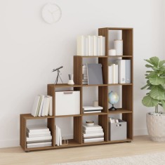 vidaXL Bibliotecă &icirc;n trepte, stejar maro, 142 cm, lemn compozit 342602