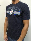 Winnipeg Jets tricou de bărbați Stripe Overlay navy - S, Reebok