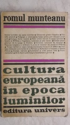 Romul Munteanu - Cultura europeana in epoca luminilor, 1974 foto