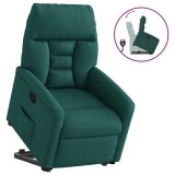 vidaXL Fotoliu rabatabil ridicare pe verticală, verde &icirc;nchis, textil