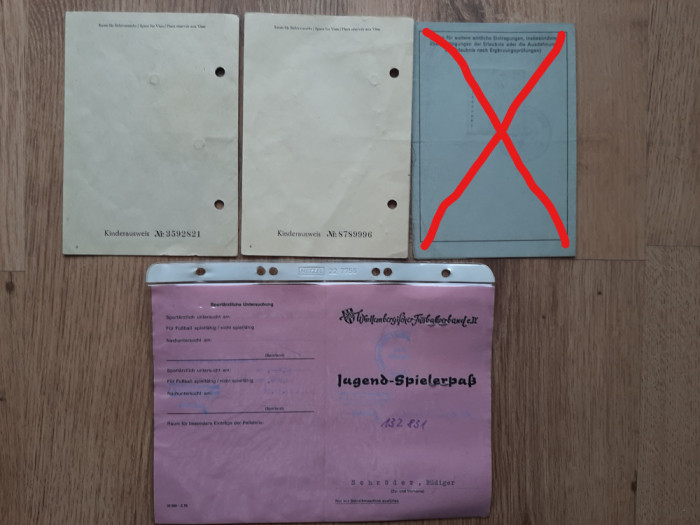 Lot pasaport copii Germania Stuttgart document act vechi