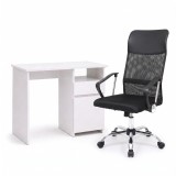 Set de birou Family Pro 100x50x74 cm cu scaun rotativ Fit, alb-negru