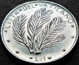 Moneda 1 LIRA - VATICAN, anul 1977 * cod 4748 B = Papa Ioan Paul II-lea