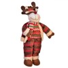 Figurină Crăciun, Cerb, &Icirc;mbrăcăminte Carouri Roșii, Poliester, 48cm, Oem