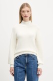 HUGO pulover de l&acirc;nă culoarea bej, cu turtleneck, 50548292