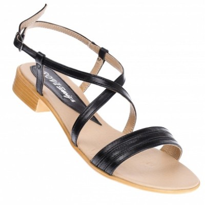 OFERTA marimea 37 Sandale dama din piele naturala cu platforma joasa - cod LS8N2 foto