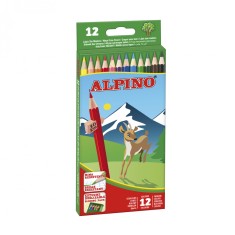 Creioane Colorate, Cutie Carton, 12 Culori/set, Alpino foto