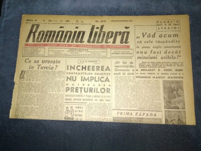 ZIAR ROMANIA LIBERA 9 DECEMBRIE 1945 foto