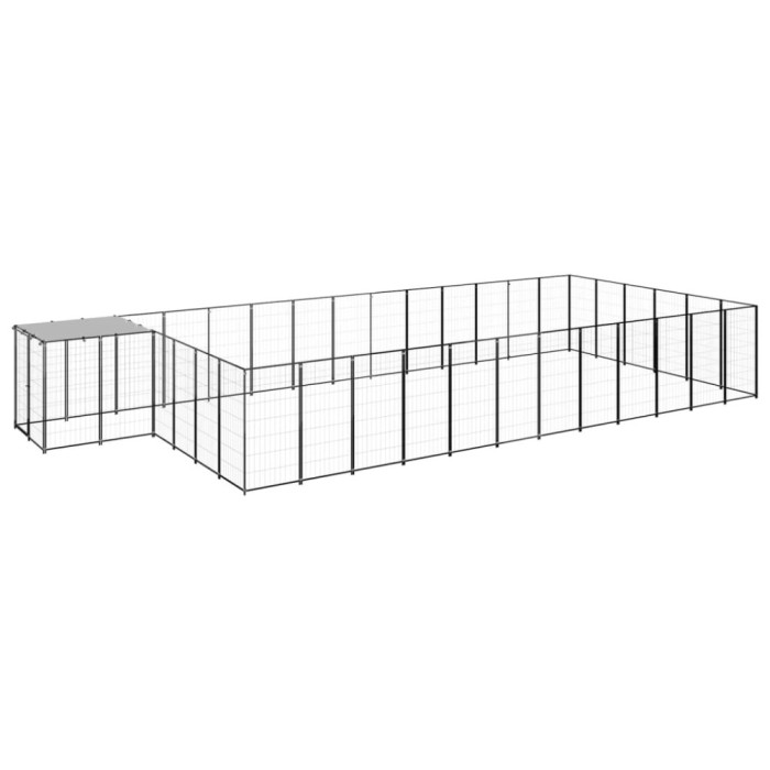 Padoc pentru c&acirc;ini, negru, 22,99 m&sup2;, oțel