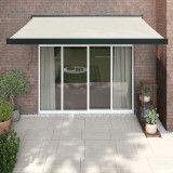 Cumpara ieftin Copertină retractabilă, crem, 3x2,5 m, textil și aluminiu