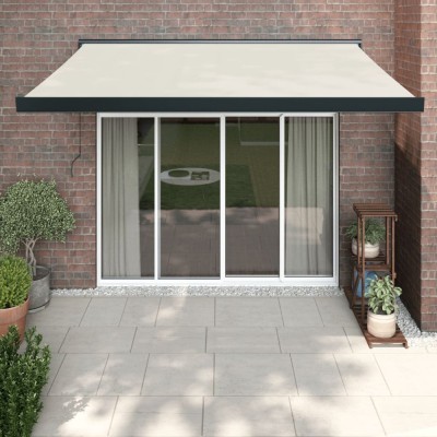 Copertină retractabilă, crem, 3x2,5 m, textil și aluminiu foto